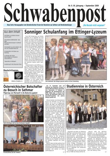 Sonniger Schulanfang im Ettinger-Lyzeum - Demokratisches Forum ...