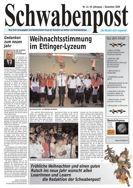 Weihnachtsstimmung im Ettinger-Lyzeum - Demokratisches Forum ...