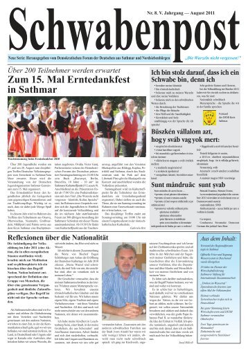 Zum 15. Mal Erntedankfest in Sathmar - Demokratisches Forum der ...