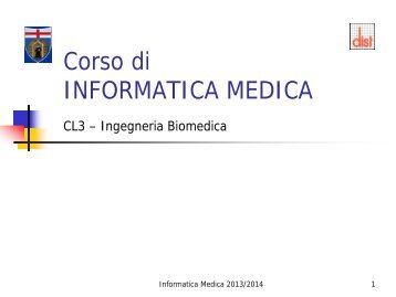 Corso di INFORMATICA MEDICA