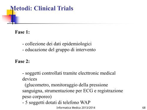 Corso di INFORMATICA MEDICA