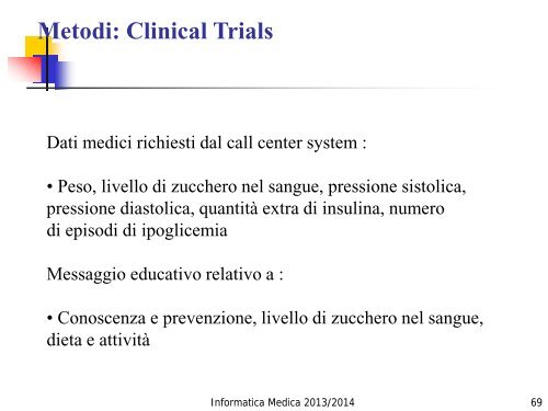 Corso di INFORMATICA MEDICA