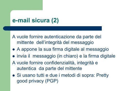 La sicurezza nelle comunicazioni fra PC