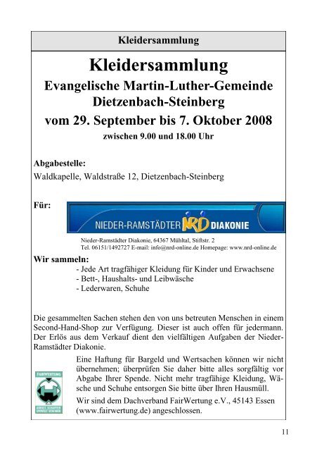 Interkulturellen Wochen 2008 - Evangelische Martin-Luther-Gemeinde