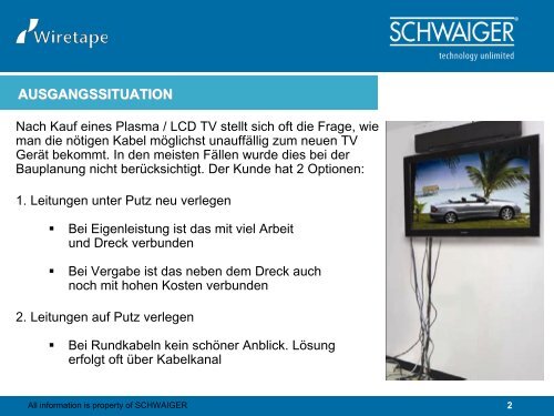 Das innovative Verkabelungssystem - Schwaiger