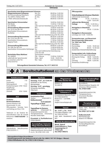 Amtsblatt 28 / 2013 - Schwanau