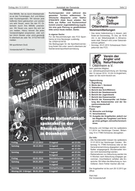 Amtsblatt 50 / 2013 - Schwanau