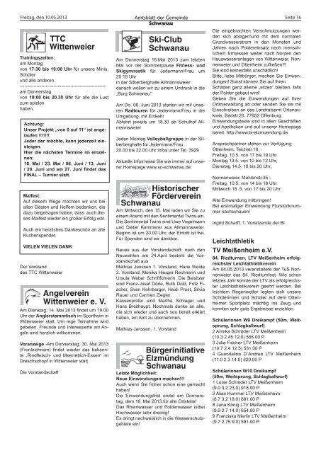 Amtsblatt 19 / 2013 - Schwanau