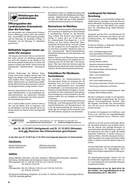 Amtsblatt 51 / 52 -2013 - Schwanau