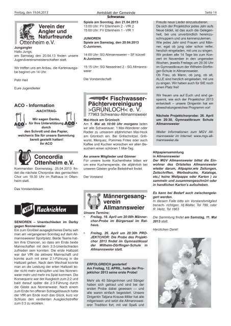 Öffentliche Sitzung des Gemeinderats in Ottenheim CO² ... - Schwanau