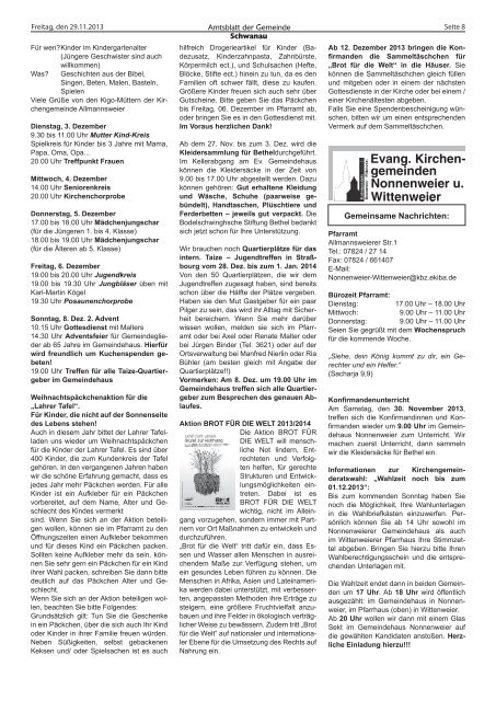 Amtsblatt 48 / 2013 - Schwanau