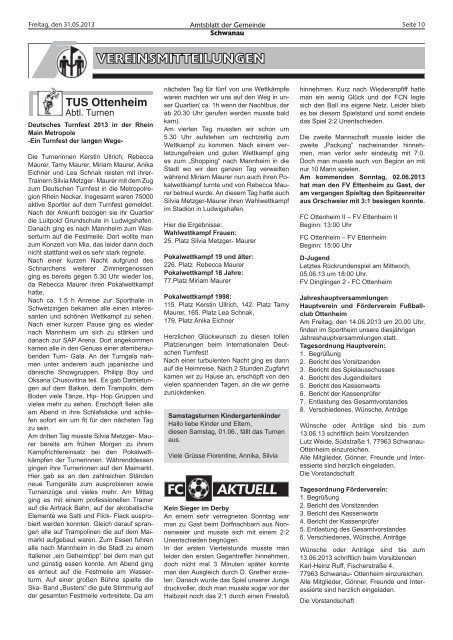 Amtsblatt 22 / 2013 - Schwanau