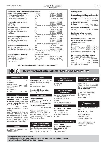 Amtsblatt 22 / 2013 - Schwanau