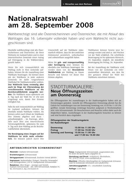 Amtsnachrichten Sondernummer 8-2008 - Schwanenstadt