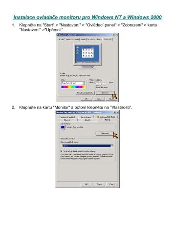 Instalace ovlada?e monitoru pro Windows NT a Windows 2000