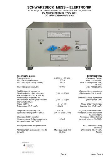 SCHWARZBECK MESS - ELEKTRONIK