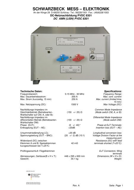 SCHWARZBECK MESS - ELEKTRONIK