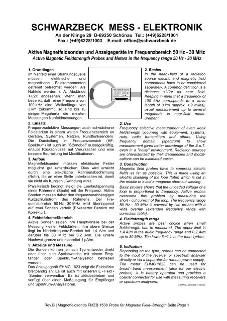 Datenblatt FMZB 1538.pdf - Schwarzbeck - Mess-Elektronik