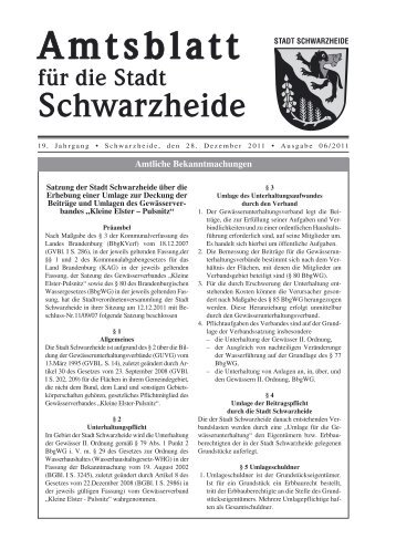 Amtsblatt fÃ¼r die Stadt Schwarzheide