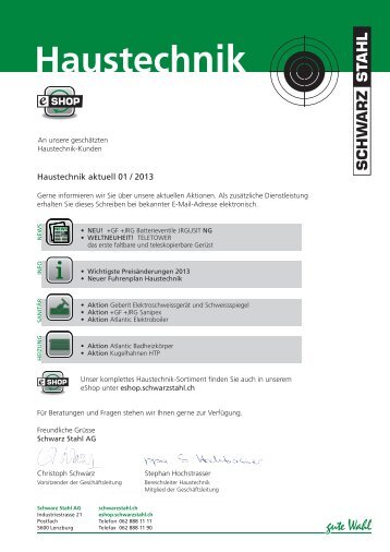 Haustechnik - Schwarz Stahl AG