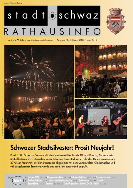 Rathausinfo Ausgabe JÃ¤nner 2010 - Schwaz