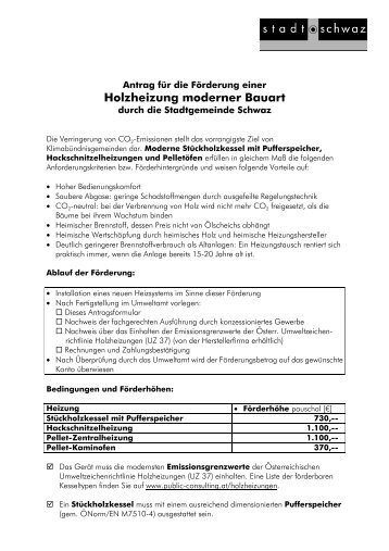 Formular Holzheizungs-FÃ¶rderung 0902 - Schwaz