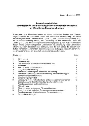 Anwendungsleitlinien - Seite fÃ¼r die Schwerbehindertenvertretung