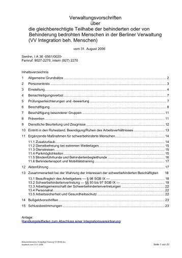 VV Integration beh. Menschen - Berlin.de