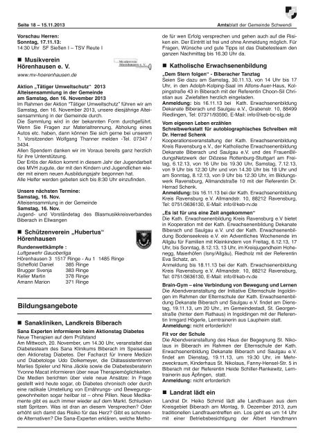 Ausgabe 46 vom 15.11.2013 - Schwendi