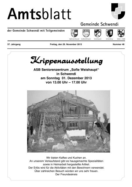 Ausgabe 48 vom 29.11.2013 - Schwendi