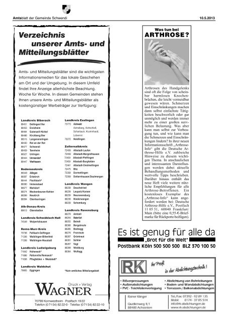 Ausgabe 19 vom 10.05.2013 - Schwendi