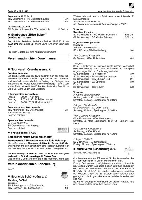 Ausgabe 12 vom 22.03.2013 - Schwendi