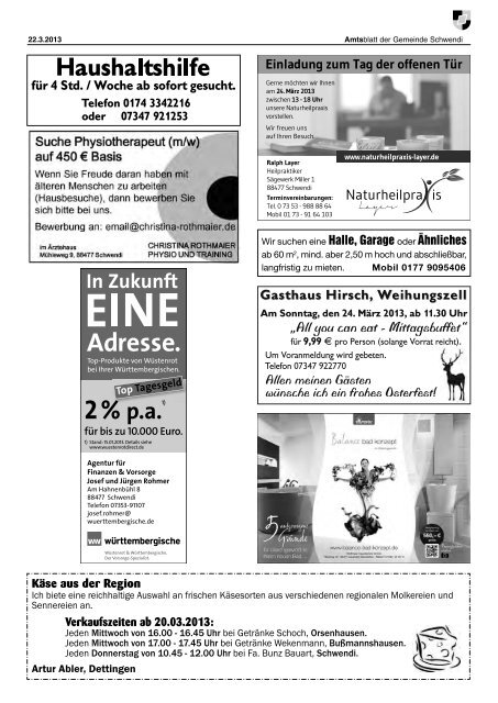 Ausgabe 12 vom 22.03.2013 - Schwendi