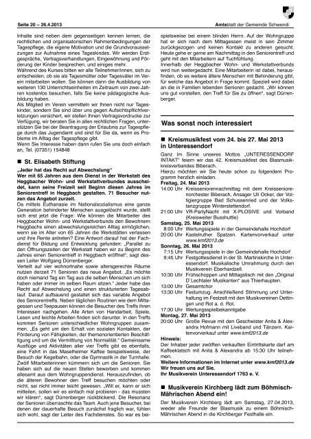 Ausgabe 17 vom 26.04.2013 - Schwendi