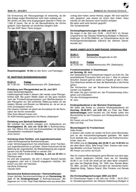 Ausgabe 25 vom 24.06.2011(2.01 mb) - Schwendi