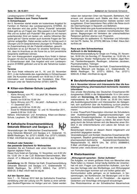 Ausgabe 43 vom 28.10.2011(2 mb) - Schwendi