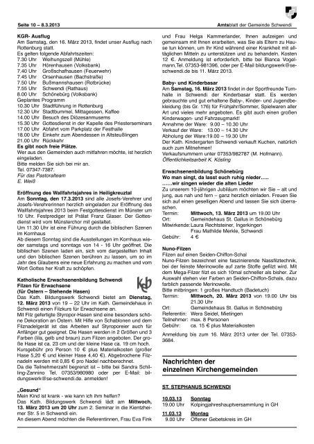 Ausgabe 10 vom 08.03.2013 - Schwendi