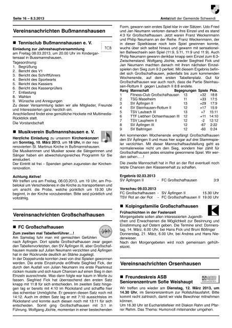 Ausgabe 10 vom 08.03.2013 - Schwendi