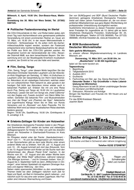 Ausgabe 9 vom 04.03.2011(1.5 mb) - Schwendi