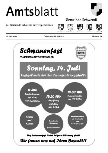 Ausgabe 28 vom 12.07.2013 - Schwendi