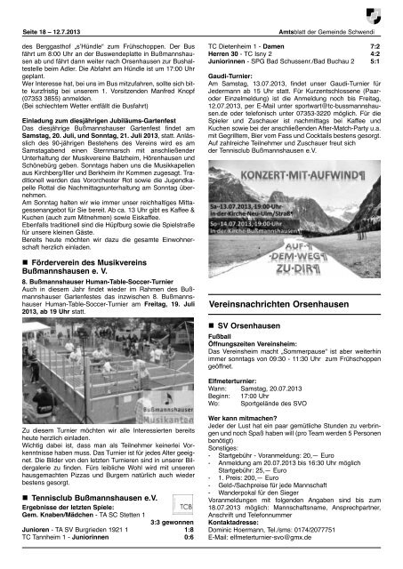 Ausgabe 28 vom 12.07.2013 - Schwendi