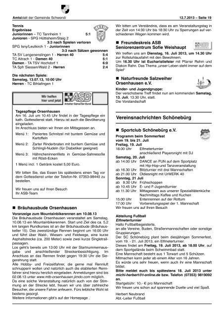 Ausgabe 28 vom 12.07.2013 - Schwendi