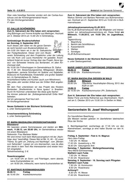 Ausgabe 36 vom 06.09.2013 - Schwendi
