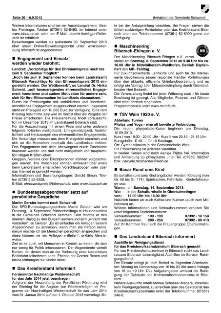 Ausgabe 36 vom 06.09.2013 - Schwendi