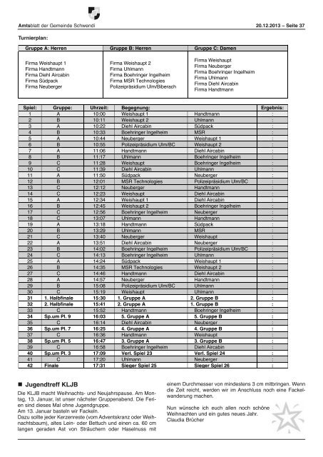 Ausgabe 51-52 vom 20.12.2013 - Schwendi