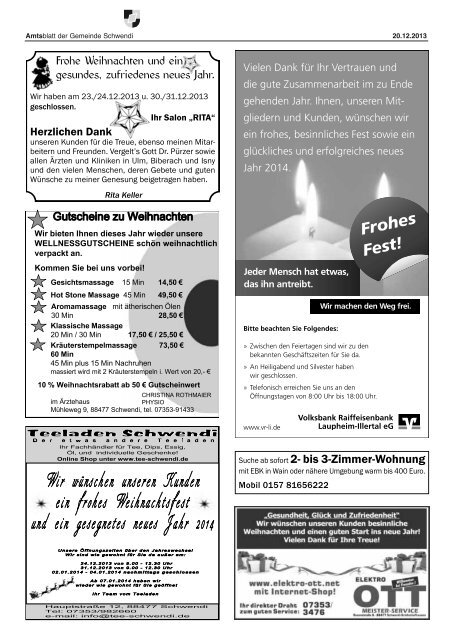 Ausgabe 51-52 vom 20.12.2013 - Schwendi