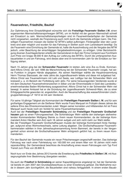 Ausgabe 51-52 vom 20.12.2013 - Schwendi