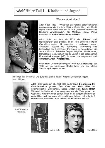 Adolf Hitler Teil I – Kindheit und Jugend