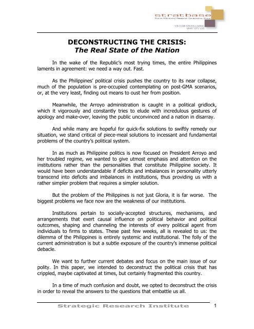 The Republic of the Philippines and U.S. Interests