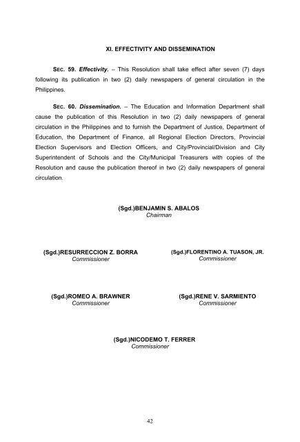 comelec resolution no. 7859 - Philippine Center for Investigative ...